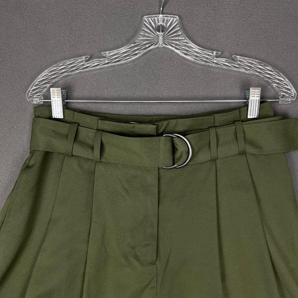 Elizabeth and James Carey Womens Paper Bag High Waist Shorts Olive Green size 10 - Picture 5 of 14